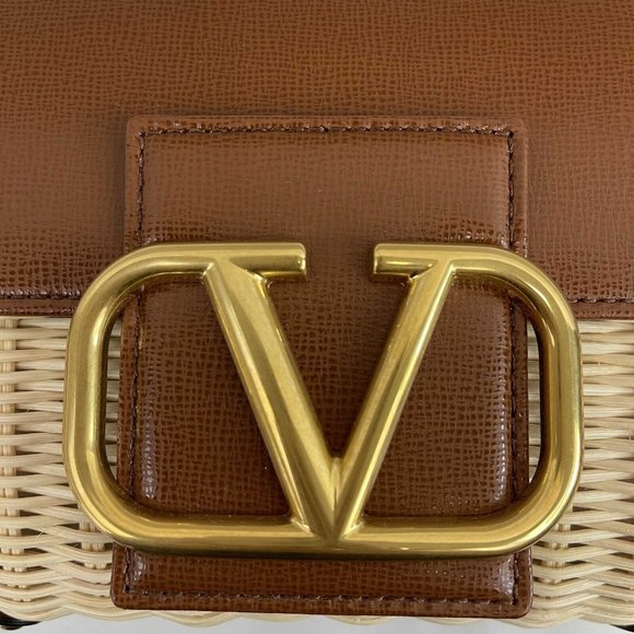 Valentino Garavani - NEW Stud Sign Wicker Shoulder Bag w/ Removable Strap - Picture 4 of 16